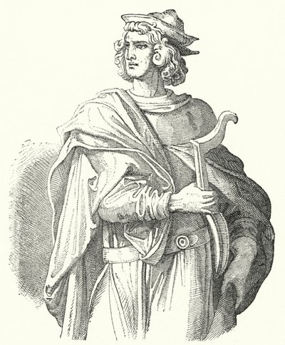 Walther von der Vogelweide középfelnémet lírai költő (metszet) alkotó: Moritz Ludwig von Schwind