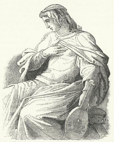 Wolfram von Eschenbach német lovag és költő (metszet) alkotó: Moritz Ludwig von Schwind