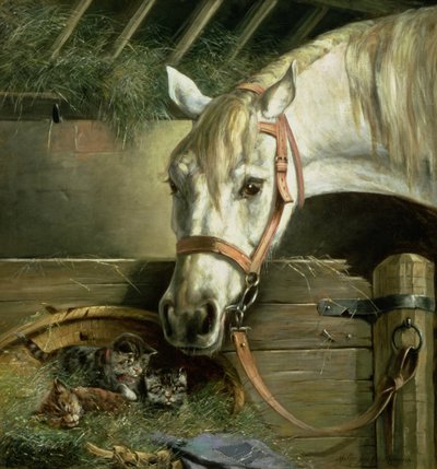 Ló és cicák, 1890 alkotó: Moritz Muller