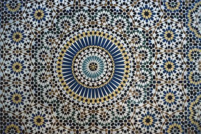 Thamiel glaoui kasbahja, zellij csempe, részlet (kerámia) alkotó: Moroccan School