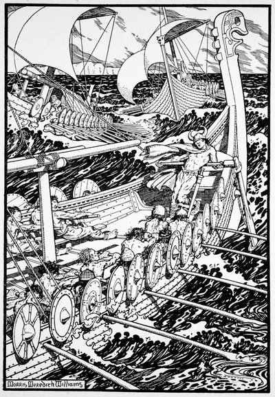 „Az északiak eljövetele”, 1913. alkotó: Morris Meredith Williams