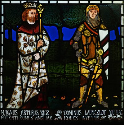 Arthur király és Sir Lancelot, 1862. alkotó: Morris and Co.