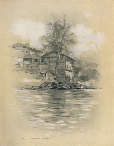 Folyólakás Srinagarban, 1903 alkotó: Mortimer L Menpes