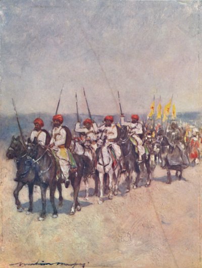 „Lándzsatartók Cutchból”, 1903 alkotó: Mortimer L Menpes