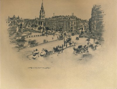 "Trafalgar Square", 1903 alkotó: Mortimer L Menpes