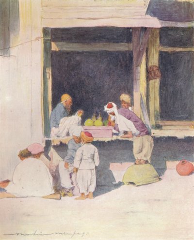 Bazár Peshawurban, 1905 alkotó: Mortimer Ludington Menpes