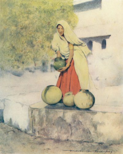 Egy nő a kútnál, Jeypore, 1905 alkotó: Mortimer Ludington Menpes