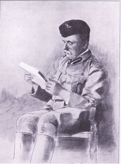 French ezredes, illusztráció: Pretoria után: A gerillaháború, 1902 alkotó: Mortimer Ludington Menpes
