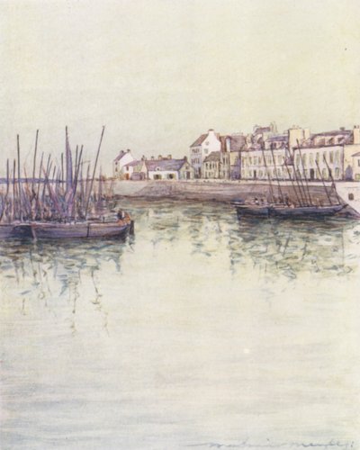 Concarneau kikötő (színes litográfia) alkotó: Mortimer Ludington Menpes