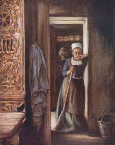 Háztartási feladatok (színes litográfia) alkotó: Mortimer Ludington Menpes