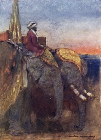 Jaipur Elephants (színes litó) alkotó: Mortimer Ludington Menpes