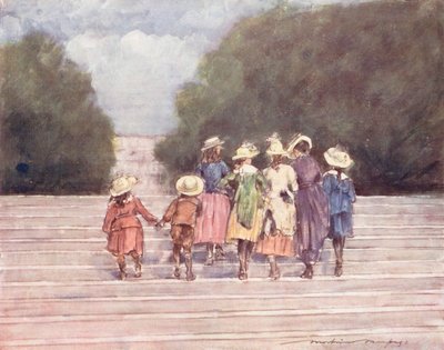 A világ gyermekei: A Tuileriák kertjében (színes litográfia) alkotó: Mortimer Ludington Menpes