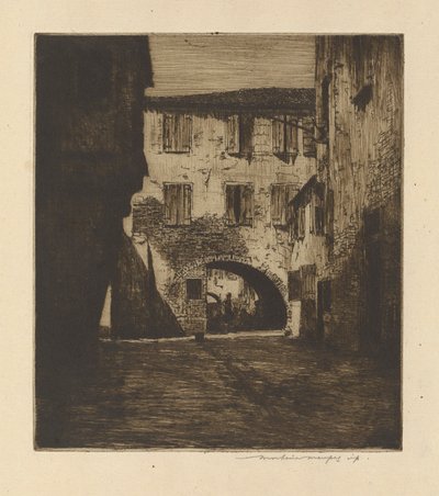 Egy mellékutcában, Chioggiában alkotó: Mortimer Menpes