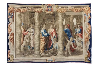 Szent Péter meggyógyítja a nyomorékot, 1630 körül (faliszőnyeg Raffael rajzai alapján) alkotó: Mortlake Tapestry Manufactory