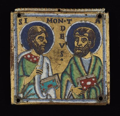 Emléktábla: Simon és Tadeus, 1160 körül alkotó: Mosan School