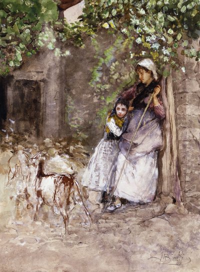 A tanya kapujában, alkotó: Mose Bianchi