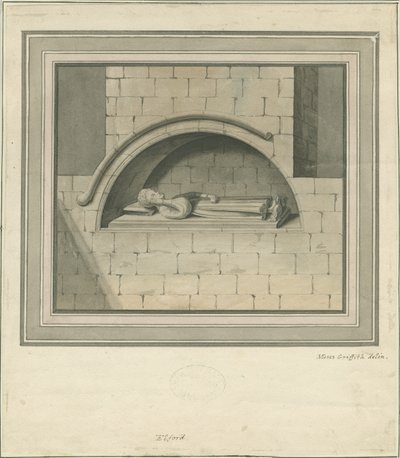 Elford-templom – „A Stanley-emlékmű”: akvarell rajz, nd [?18. század] alkotó: Moses Griffiths