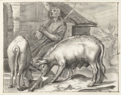 Tanyasi udvar baromfival alkotó: Moses Ter Borch