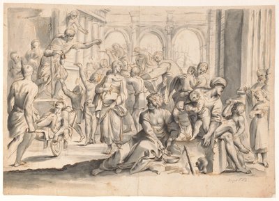 Szent Rókus, aki alamizsnát oszt alkotó: Moses Ter Borch