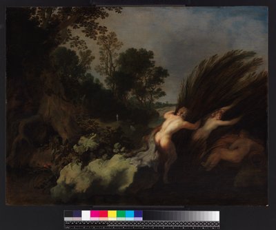 Erdős táj Pánnal és Syrinxszel, 1648 előtt alkotó: Moyses or Moses Matheusz. van Uyttenbroeck