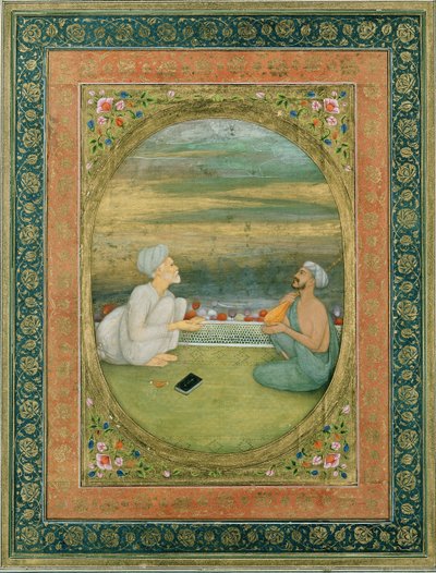 Egy molla és egy zenész, 1640-1650 körül alkotó: Mughal School