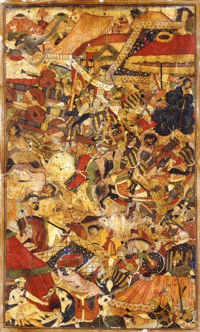 Csatajelenet, c. 1590 alkotó: Mughal School