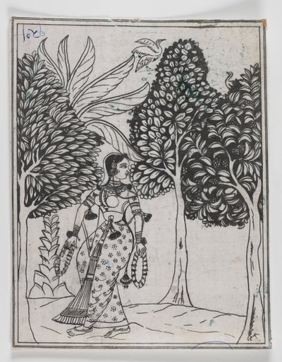Kamod Ragini, 1605-1610 (tinta papíron) alkotó: Mughal School