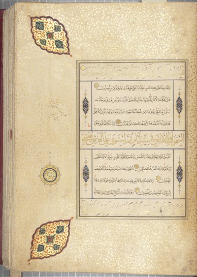 Fol 83 recto, Timurid Korán, 1441 (tinta és arany papíron) alkotó: Muhammad Mumin Abdallah Al Murwand