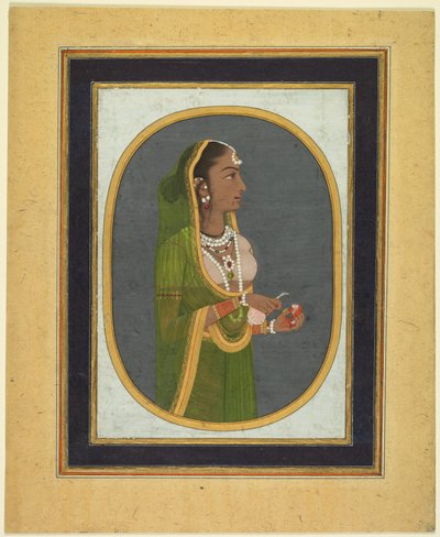 Bort öntő udvarhölgy, c. 1760, határok c. 1830-as évek. alkotó: Muhammad Rizavi Hindi