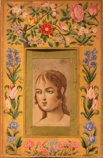 Egy fiatal szépség festménye, 1740-50-es évek alkotó: Muhammad Sadiq