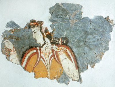Udvarhölgy, freskó a Mükénei palotából, Görögország, Mükénei civilizáció alkotó: Mycenaean