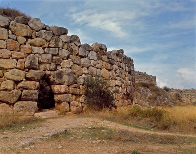 Mükén művészet: nyugati lépcső, amely a mükénéi fellegvárhoz vezet, Tiryns A város, ie 1200 körül. Görögország alkotó: Mycenaean