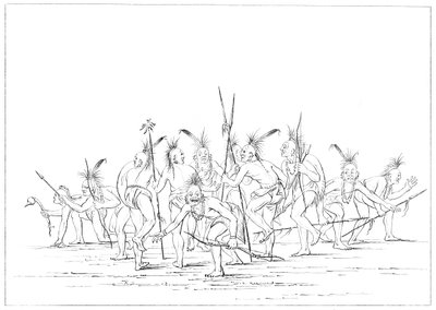 Discovery dance, Sac and Fox, Rock Island, Upper Mississippi, 1841. alkotó: Myers and Co