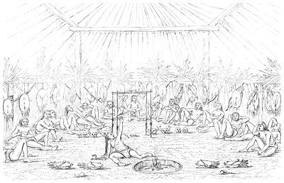 Medicine man and teepee enteriőr, 1841. alkotó: Myers and Co