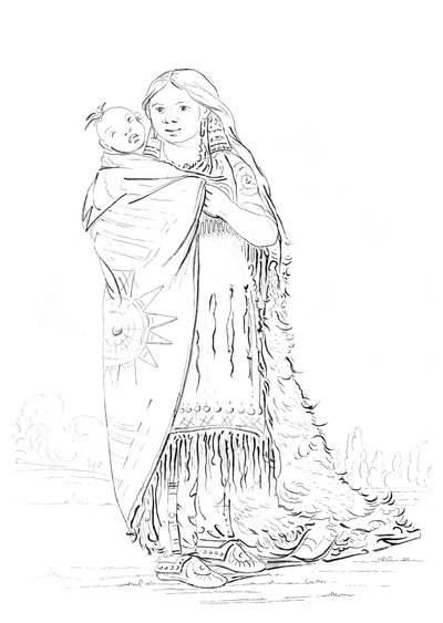 Indián nő és baba. alkotó: Myers and Co