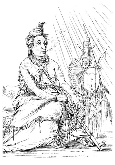 Fekete mokaszin, a Minnetarees főnökének portréja, 1841. alkotó: Myers and Co