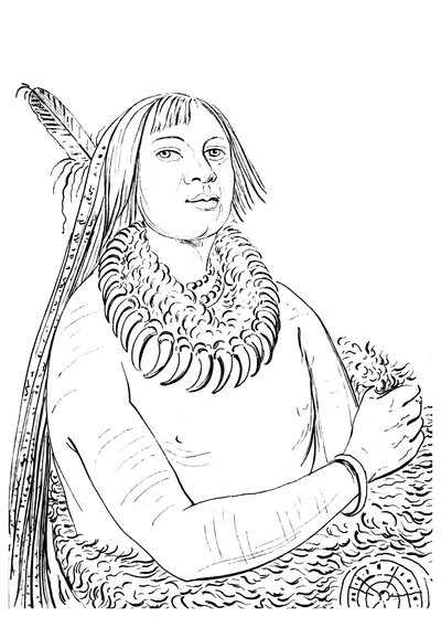 A középen rohanó indián férfi portréja, 1841. alkotó: Myers and Co