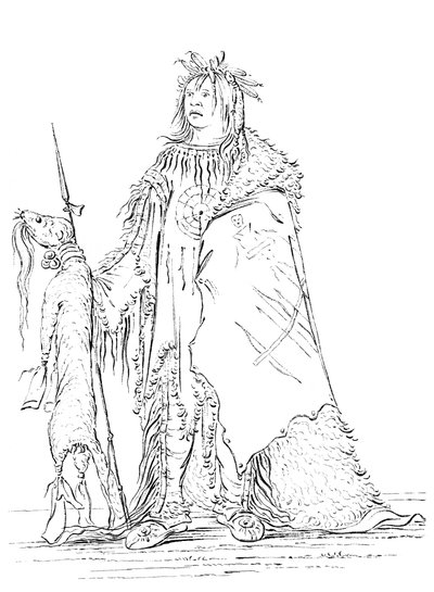 Iron Horn, indián férfi portréja, 1841. alkotó: Myers and Co