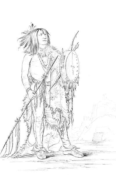 Fehér bivaly, indián férfi portréja, 1841. alkotó: Myers and Co
