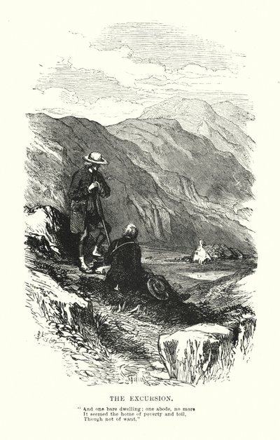 William Wordsworth: A kirándulás (metszet) alkotó: Myles Birket (after) Foster