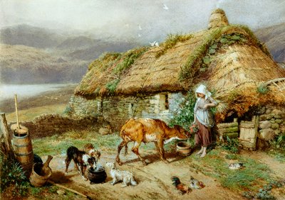 A Highland Bothy (papíron bc és wc) alkotó: Myles Birket Foster