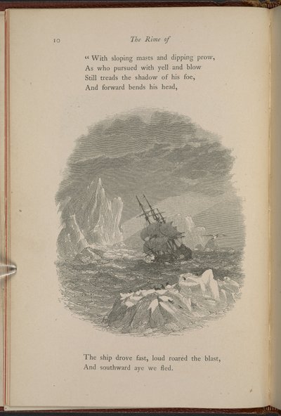 Illusztráció a 10. oldalon Samuel Taylor Coleridge "The Rime of the Ancient Mariner" című művéből alkotó: Myles Birket Foster