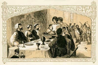 Középkori karácsonyi ünnep alkotó: Myles Birket Foster