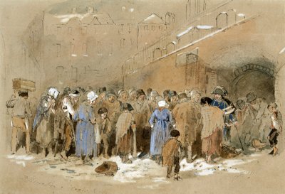 A szénelosztás (akvarell és testfesték, papír) alkotó: Myles Birket Foster