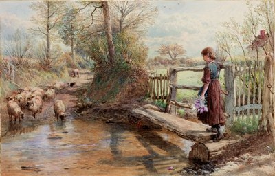 Nézet Surreyben, 1863-1890 körül (akvarell és gouache) alkotó: Myles Birket Foster