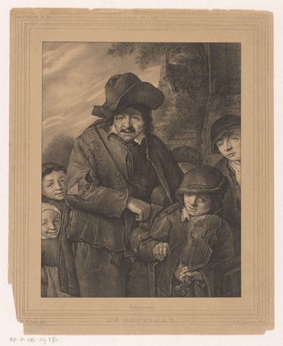 szegény zenészek Les musiciens ambulans / A koldus (cím a tárgyon) alkotó: N.M. Schild