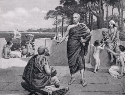 Thucydides in Exile, illusztráció a Hutchinsons History of the Nations-ből, 1915 alkotó: N. Prescott-Davies