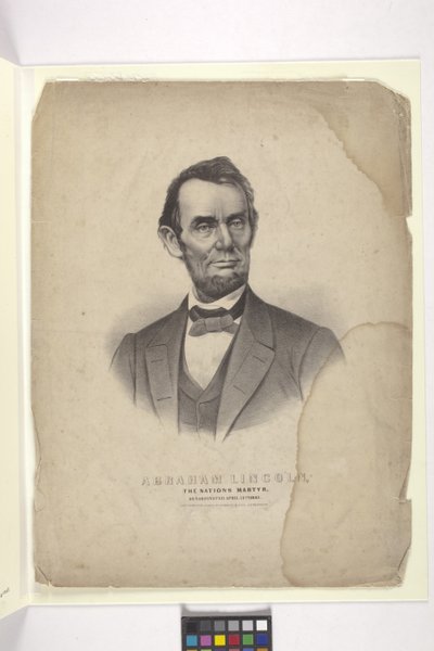 Abraham Lincoln (kézzel színezett litográfia) alkotó: N. and Ives J.M. (1824 95) Currier