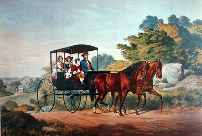 Élet a vidéken: A reggeli utazás alkotó: Currier and Ives