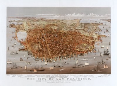 San Francisco városa, Currier & Ives, 1878 körül (színes litho) alkotó: Currier and Ives